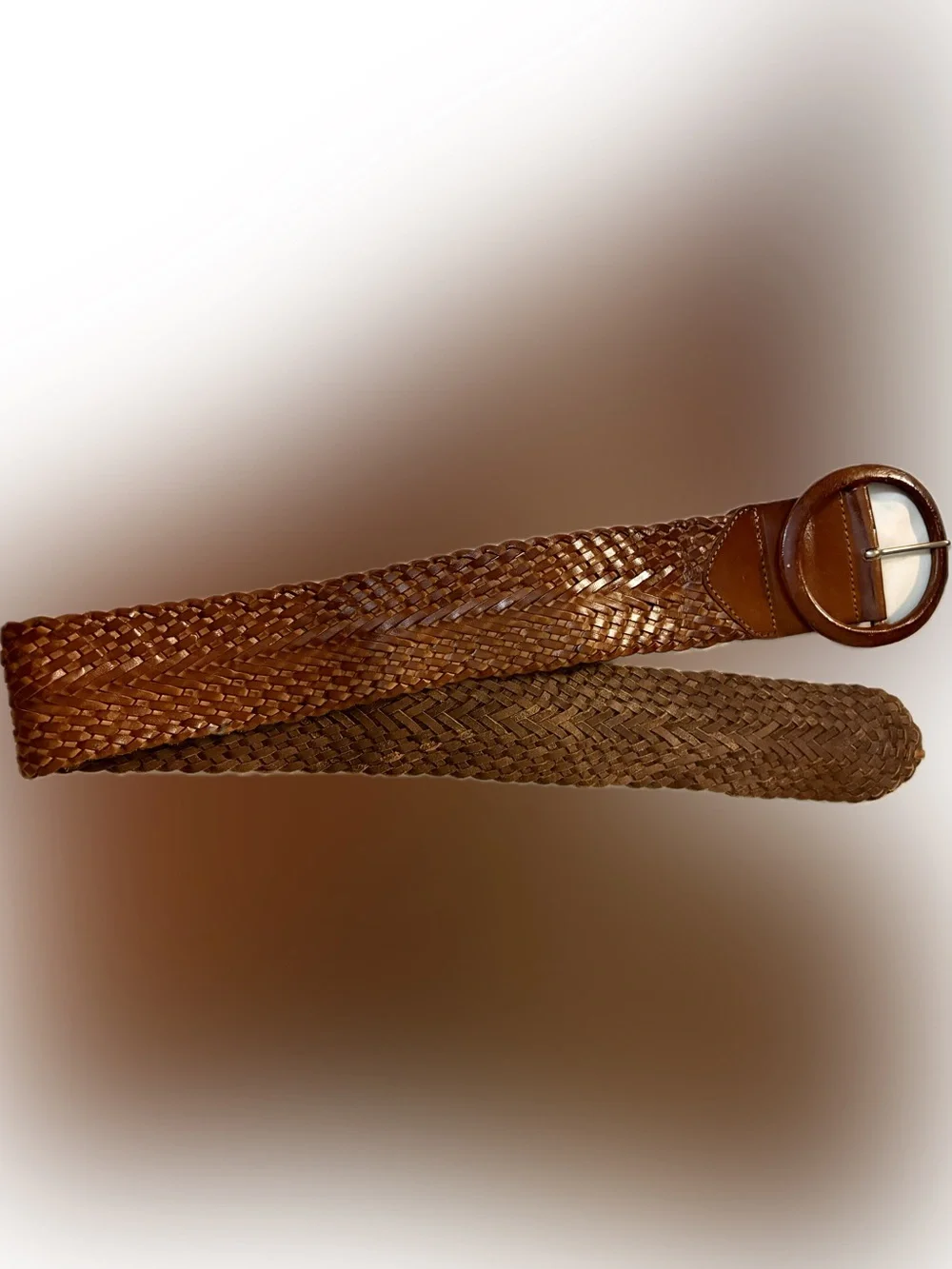 Braided Leather Vintage Belt - Brown
